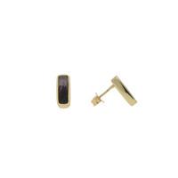 blue john earrings dinky oblong studs 9ct yellow gold