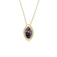 Blue John Necklace Framed Marquise 9ct Yellow Gold