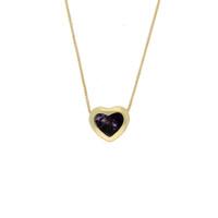 Blue John Necklace Heart 9ct Yellow Gold