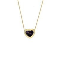 blue john necklace heart 9ct yellow gold