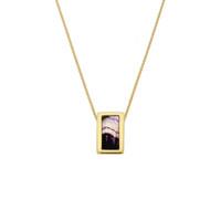 blue john necklace oblong 9ct yellow gold