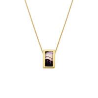 Blue John Necklace Oblong 9ct Yellow Gold