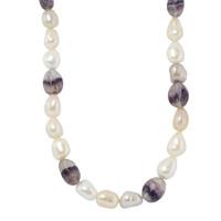 blue john necklace pearl