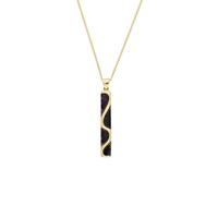 Blue John Necklaces Curved Oblong 9ct Yellow Gold