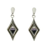 Blue John Earrings Drop Kite Silver