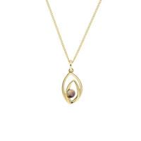 Blue John Necklace Abstract Flame Drop 9ct Yellow Gold