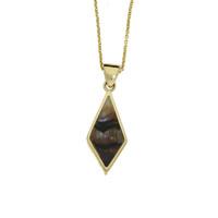 Blue John Necklace Diamond 9ct Yellow Gold