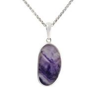 blue john necklace organic shaped silver