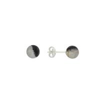 blue john earrings stud 8 mm balls silver