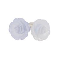 Blue Chalcedony Earrings Rose Studs Tuberose Silver Medium