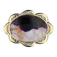 Blue John Brooch Set In 9ct Gold