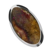 Blue John Ring Oval Stone Large Silver