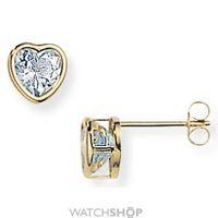 Blue Topaz Heart Stud Earrings