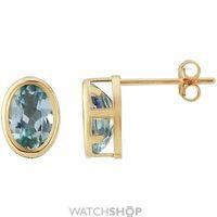 Blue Topaz Oval Stud Earrings