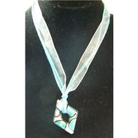 Blue Ribbon Necklace