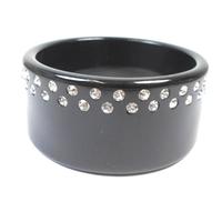 Black plastic with crystals bangle