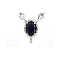 Blue and White Cubic Zirconia Necklace