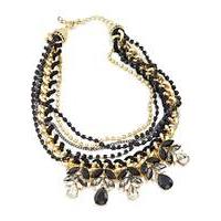 BLACK AND GOLD STATEMENT NECKLACE