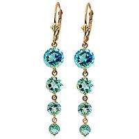 blue topaz quadruplo drop earrings 78ctw in 9ct gold