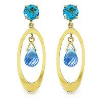 blue topaz drop earrings 24ctw in 9ct gold