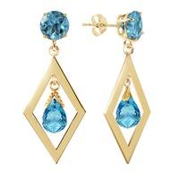 Blue Topaz Kite Drop Earrings 2.4ctw in 9ct Gold