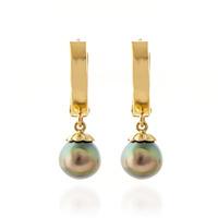 Black Pearl Drop Earrings 4.0ctw in 9ct Gold