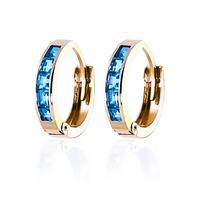 Blue Topaz Huggie Earrings 1.2ctw in 9ct Gold