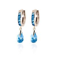 Blue Topaz Huggie Drop Earrings 4.2ctw in 9ct Gold