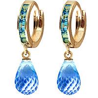 blue topaz droplet huggie earrings 535ctw in 9ct gold