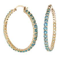 Blue Topaz Metro Hoop Earrings 6.0ctw in 9ct Gold