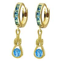 Blue Topaz Loop Knot Huggie Earrings 1.2ctw in 9ct Gold