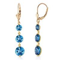 blue topaz trinity drop earrings 72ctw in 9ct gold