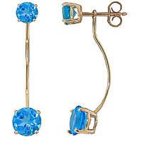 blue topaz lure drop earrings 43ctw in 9ct gold