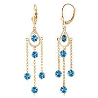 Blue Topaz Faro Drop Earrings 3.0ctw in 9ct Gold