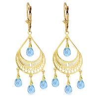 blue topaz mirage briolette drop earrings 675ctw in 9ct gold