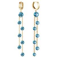 Blue Topaz Roman Drop Earrings 9.02ctw in 9ct Gold