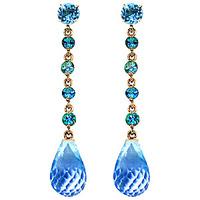 Blue Topaz by the Yard Drop Earrings 23.0ctw in 9ct Gold