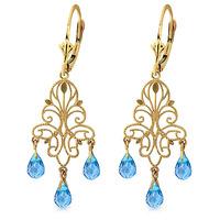 blue topaz mirage briolette drop earrings 375ctw in 9ct gold