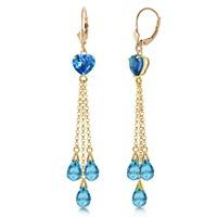 blue topaz vestige heart drop earrings 95ctw in 9ct gold