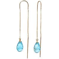 Blue Topaz Scintilla Briolette Earrings 4.5ctw in 9ct Gold