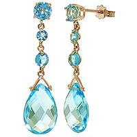 Blue Topaz Pendulum Drop Earrings 13.2ctw in 9ct Gold