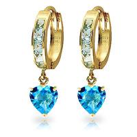 Blue Topaz Huggie Earrings 4.1ctw in 9ct Gold