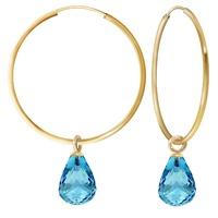 Blue Topaz Briolette Earrings 4.5ctw in 9ct Gold