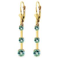 blue topaz bar drop earrings 25ctw in 9ct gold