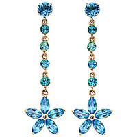 Blue Topaz Daisy Chain Drop Earrings 4.8ctw in 9ct Gold