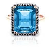 blue topaz and diamond halo ring 76ct in 9ct rose gold