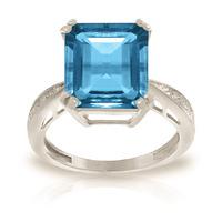 blue topaz and diamond ring 76ct in 9ct white gold