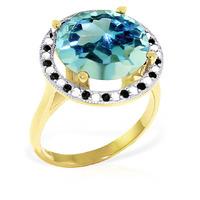 Blue Topaz and Diamond Halo Ring 7.8ct in 9ct Gold