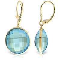 Blue Topaz Drop Earrings 46.0ctw in 9ct Gold