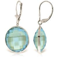 Blue Topaz Drop Earrings 46.0ctw in 9ct White Gold